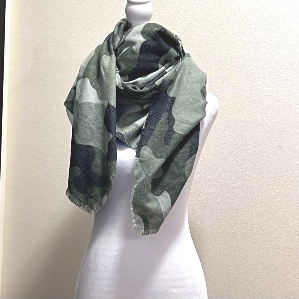 Express Camo Scarf/Small Blanket Square Approx 36” x 36”
